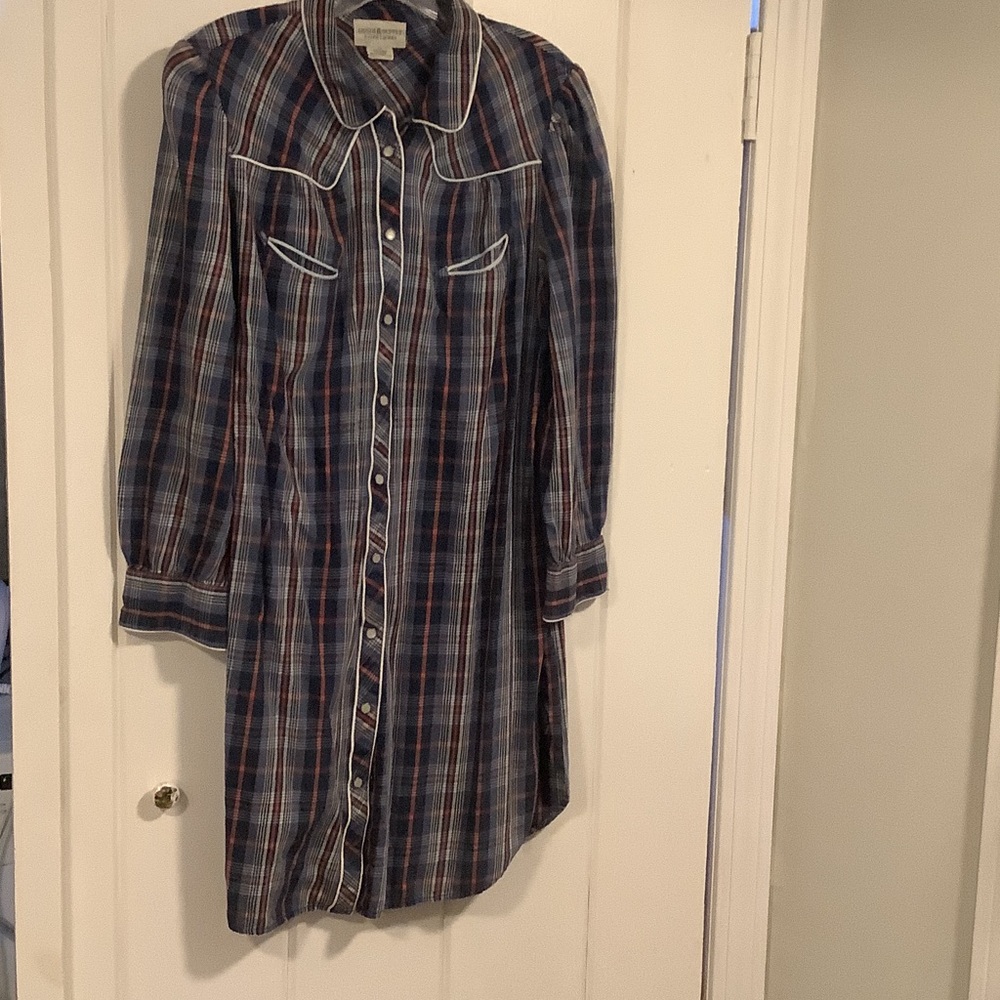 Ralph Lauren Navy and Orange Plaid Shirt